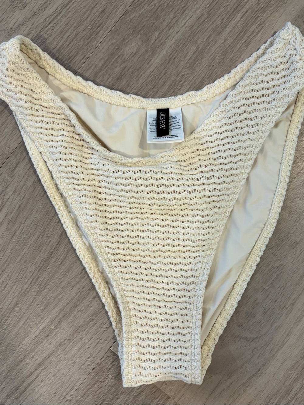 J.Crew Ivory Crochet High Waisted Bikini Bottom XS